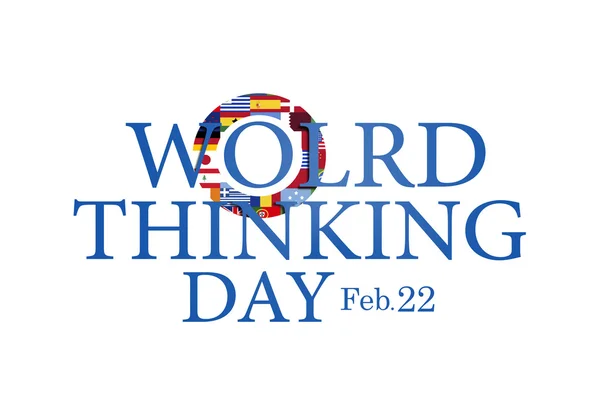 World thinking day, February 22 banner — Stock Photo, Image