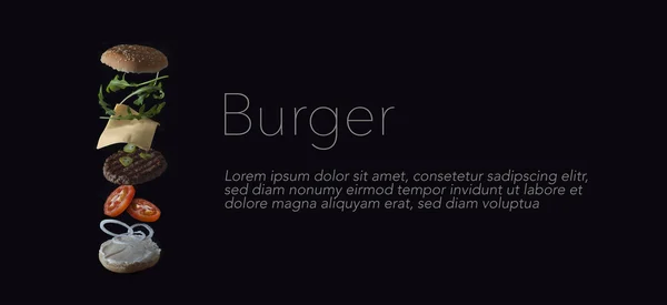 Burger Banner con copyspace — Foto Stock