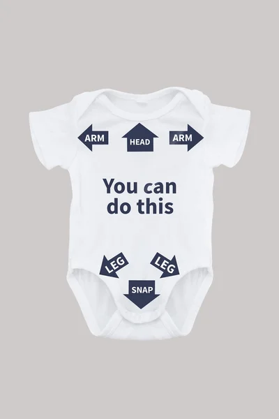 Baby onesie cu instrucțiuni pentru tata — Fotografie, imagine de stoc