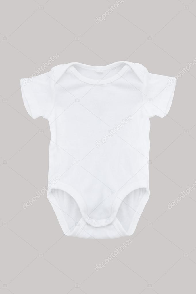 White baby onesie. Copy space