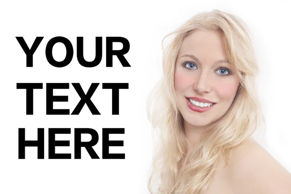 Portret van mooie blonde vrouw banner — Stockfoto