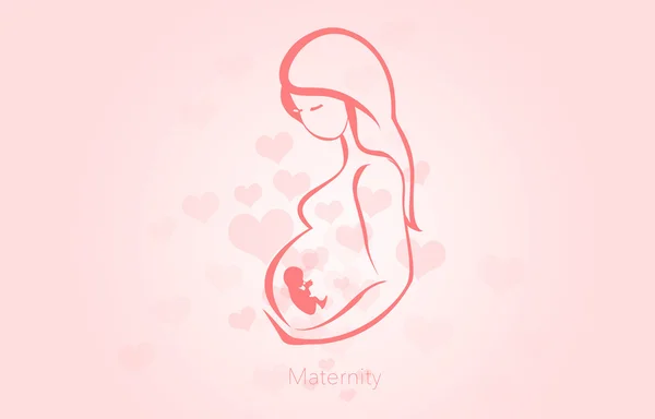 Silhouette of pregnant woman — Stock Photo, Image