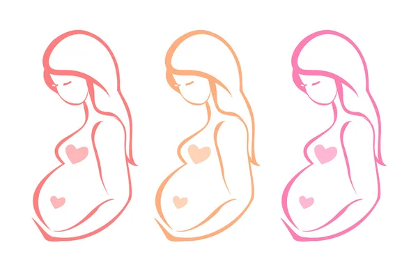 Silhouette of pregnant woman — Stock Photo, Image