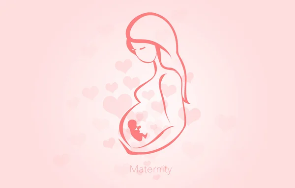 Силуэт беременной женщины, родильное отделение — стоковое фото