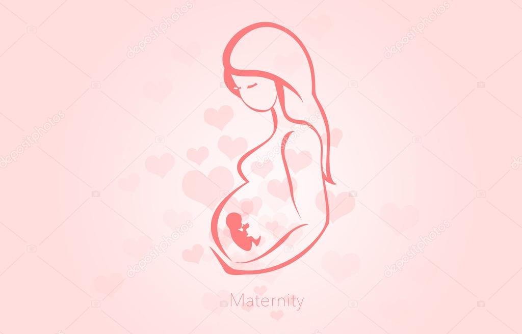 Silhouette of pregnant woman, Maternity
