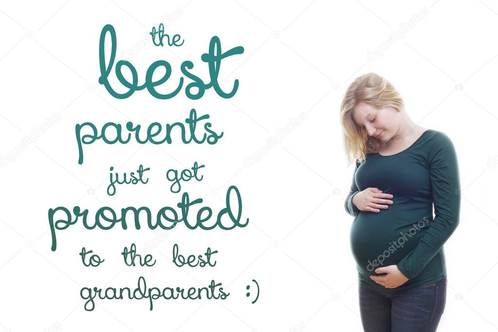 Pregnant blonde young woman quote