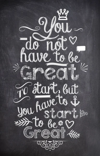Motivation Quote written with chalk on a black board