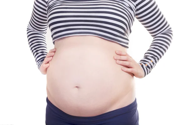 Ultrasonido de la mujer joven embarazada — Foto de Stock