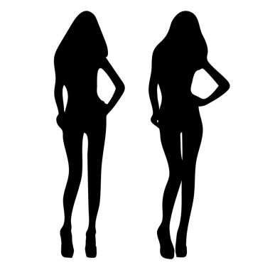 Vector of sexy woman silhouettes clipart