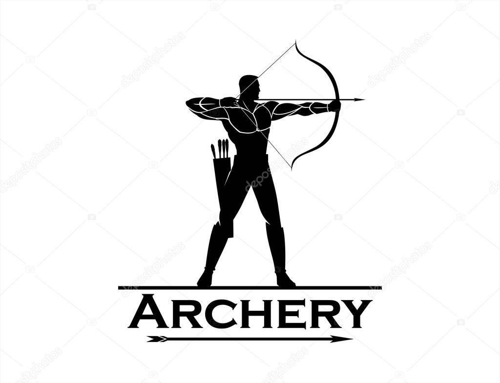 Standing archer in action