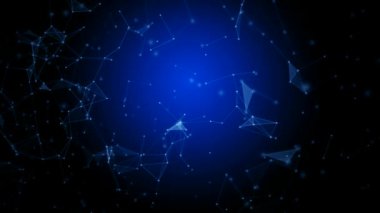  Mavi arkaplandaki çizgi ve noktalar yığını