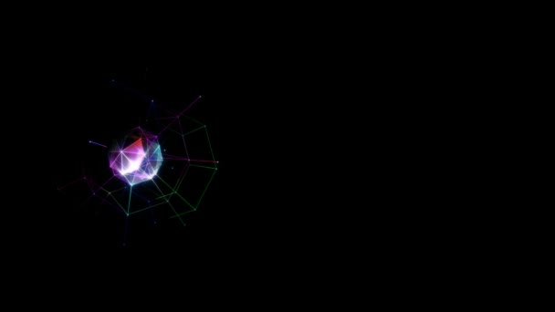 Movimiento Abstracto Esfera Multicolor Desde Lado Pantalla — Vídeo de stock