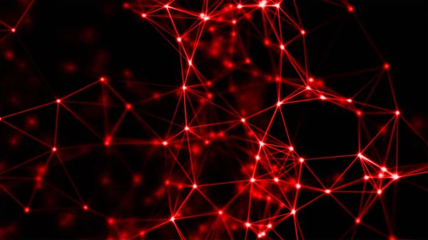  Kırmızı noktalar ve pleksus içeren soyut arkaplan, maket