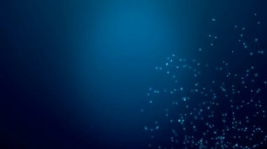 Promosyon videosu - Yüzen beyaz nokta ve çizgilerle mavi arkaplan