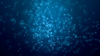 Noktalı ve satırlı video teknolojisi pleksus mavi arkaplanı