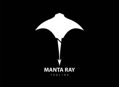 Beyaz zarif Stingray. Satılık zarif Stingray logosu. Logo basit ve zarif bir tasarımla oluşturulur.. 
