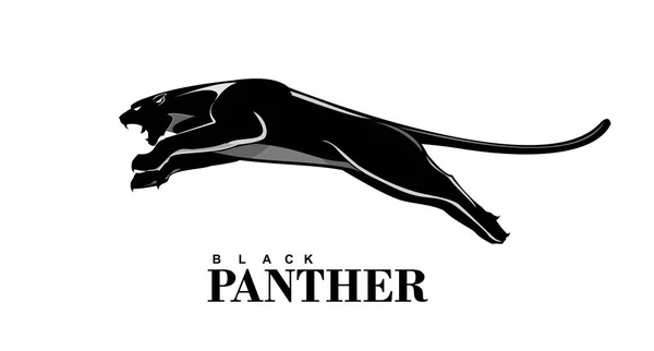 Furchtloser Panther Springender Panther Brüllender Panther — Stockvektor