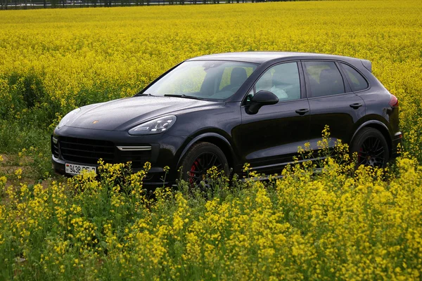 Nuevo Porsche Cayenne GTS en el prado — Foto de Stock