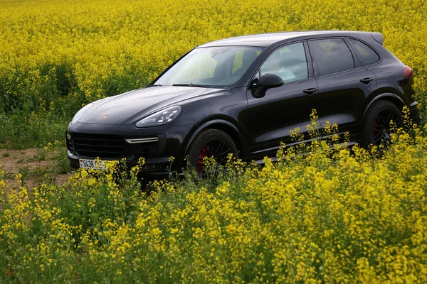 Nuevo Porsche Cayenne GTS en el prado — Foto de Stock