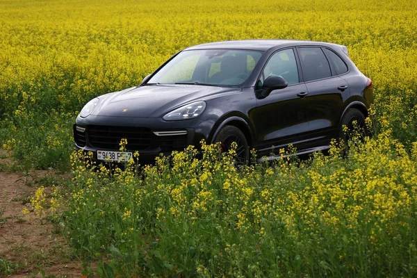 Nuevo Porsche Cayenne GTS en el prado — Foto de Stock