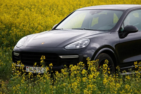 Nuevo Porsche Cayenne GTS en el prado —  Fotos de Stock