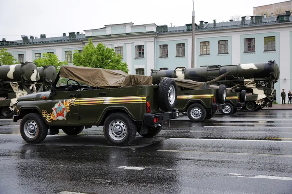 Rehearsal military parade the 70th anniversary in the Great Patriotic War — Stock Photo, Image