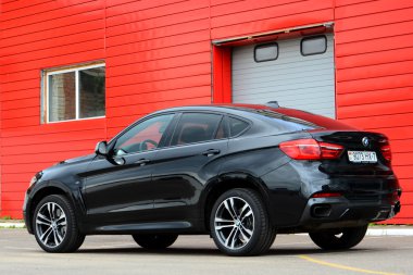 BMW X6 M50d at the test drive clipart
