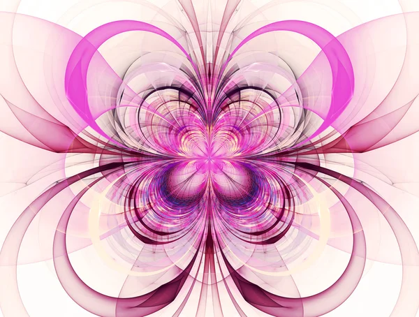 Fondo fractal abstracto. Imagen de flores brillantes, butterfl — Foto de Stock