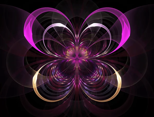 Fundo fractal abstrato. Imagem de flores brilhantes, butterfl — Fotografia de Stock