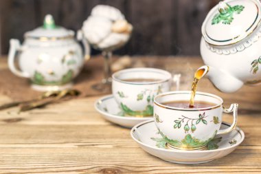 Teaware retro tarzı. Çay partisi