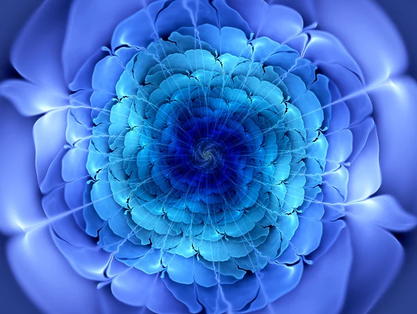 Flores azuis fractais abstratas brilhantes . — Fotografia de Stock