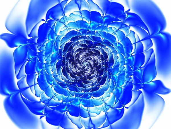 Bright abstract fractal blue flowers. — Stock Photo, Image