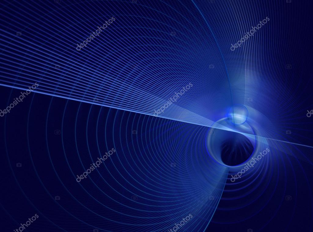 Abstract fractal blue. Space, planet , sphere, circle tunnel. computer graphics