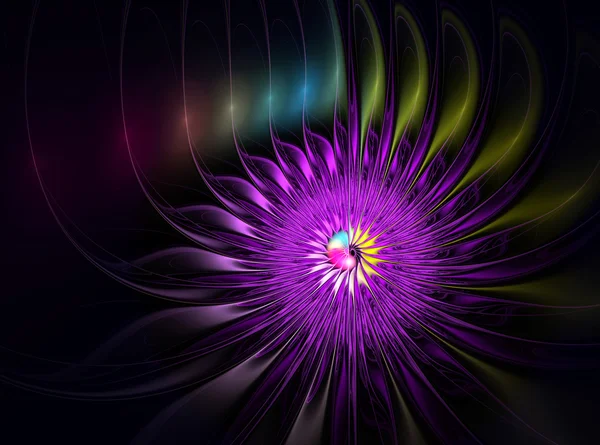 Illustration fraktal bakgrund ljusa blomma med kopia utrymme — Stockfoto
