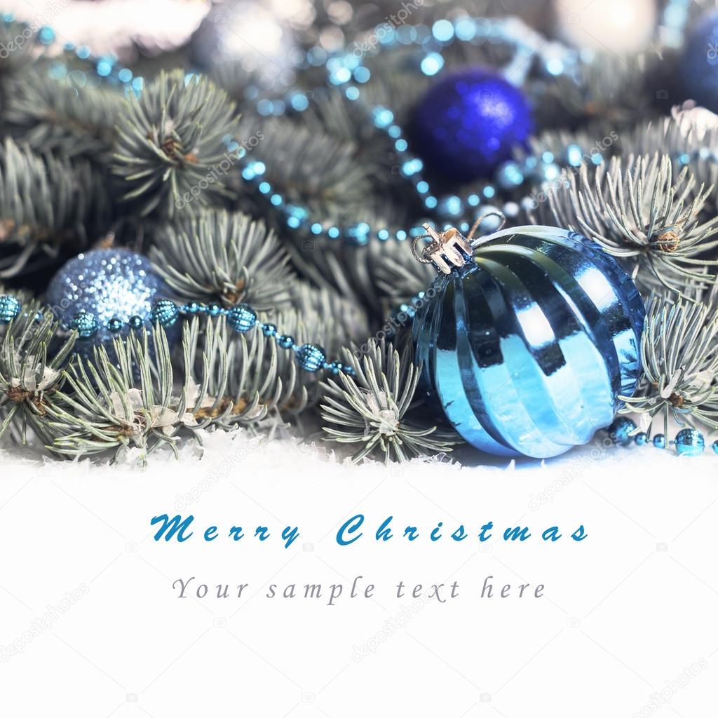 Christmas background with turquoise jewelry , balls , beads , bl