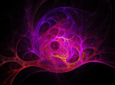 Bir futuristik orman doğa soyut resim.