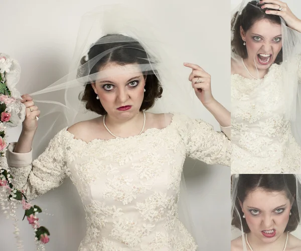 Collage van boos bruiden-plein banner grootte — Stockfoto