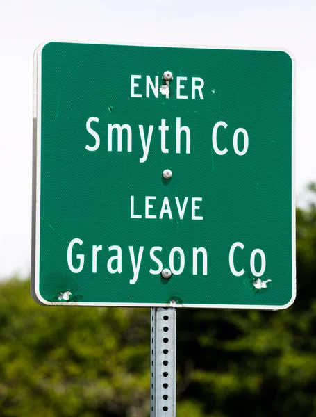 Smyth County Och Grayson County Linjen Virginia — Stockfoto