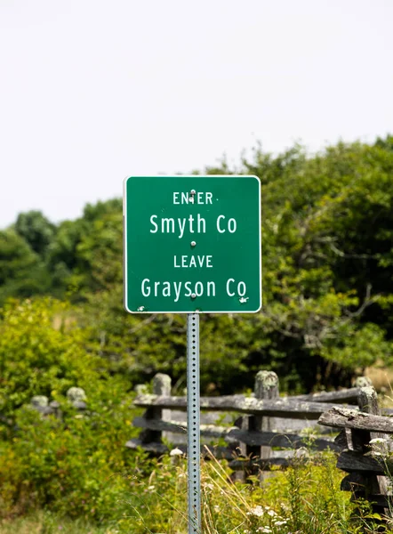 Smyth County Och Grayson County Linjen Virginia — Stockfoto