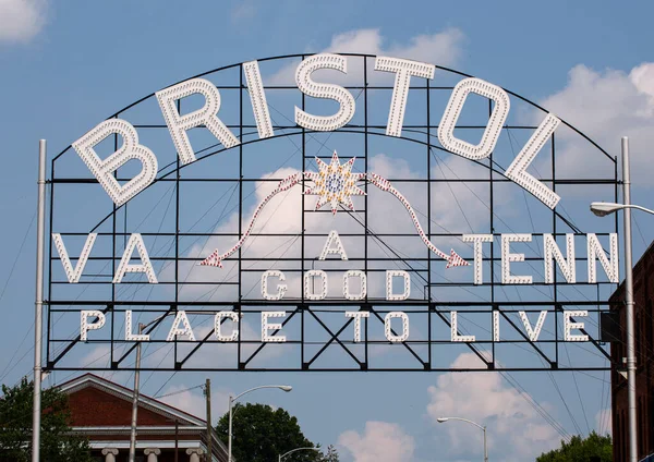 Bristol Virginia Tennessee Skylt State Street — Stockfoto