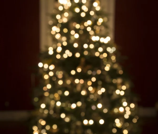 Árbol de Navidad con luces blancas — Foto de Stock