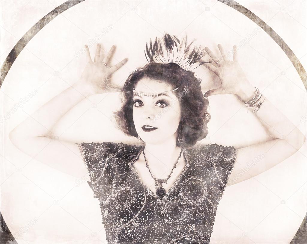 Black and white image of flapper