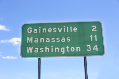 Road sign in Northern Virginia clipart