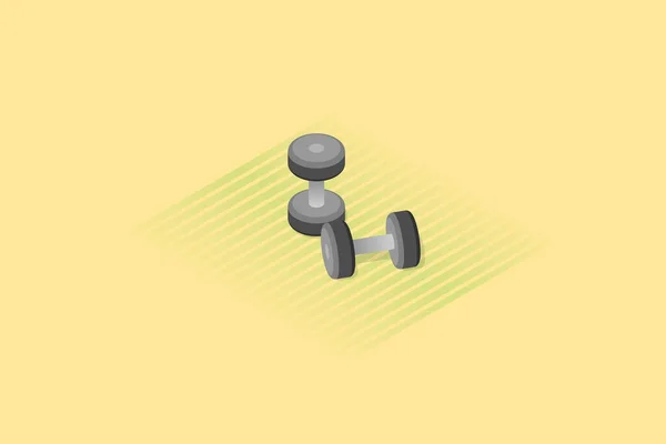 Dambıllar. Vücut geliştirme, fitness, spor sağlıklı yaşam tarzı konsepti Isometric projeksiyon
