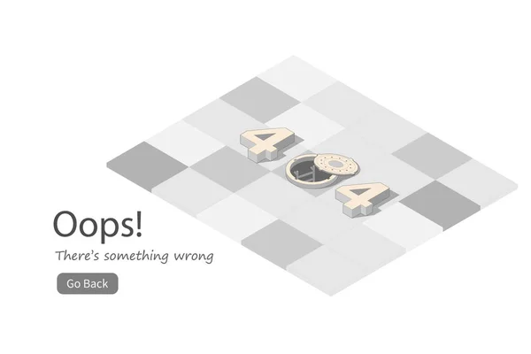 404 sayfası konsept bulunamadı, web sitesi için izometrik şablon, web pankartı.