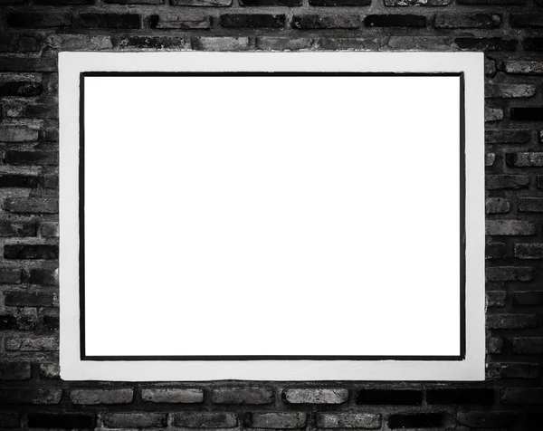 Back and white : photo frame in the partition — Stock Photo, Image