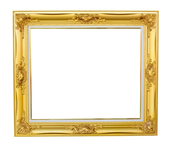Gold louise photo frame over white background — Stock Photo, Image
