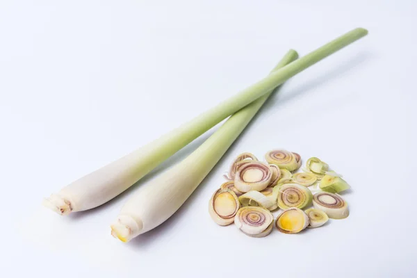 Hierba de limón fresca sobre fondo blanco —  Fotos de Stock