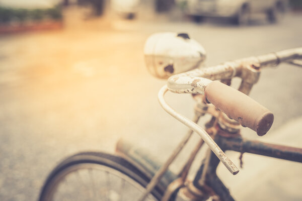 old bicycle with vintage filter