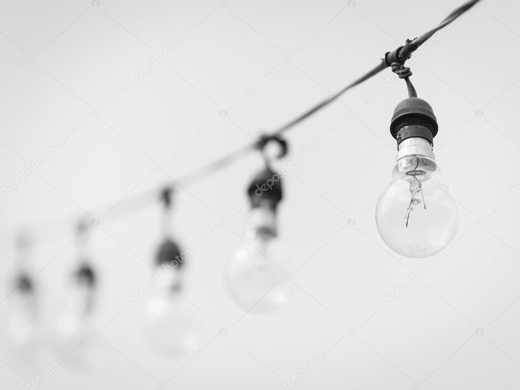 old bulb light with black and white effect